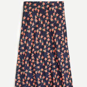 Pull-on slip skirt in poppy fields